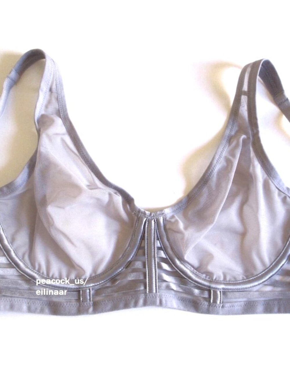 32D VICTORIA'S SECRET Luxe Lingerie Unlined Sheer Cage Bra Light gray $59 - Picture 4 of 7